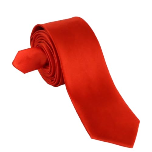 Image of Men's Satin Slim Necktie for Formal Wear | Premium Solid Tie for Office, Wedding, Business Meetings, Party & Interview | Stylish Silk Feel Neck Tie for Men with Pocket Square