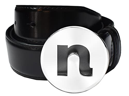 Black n Bianco Boys' Modern Leather Belt with our Trademarked Circle n Belt Buckle2
