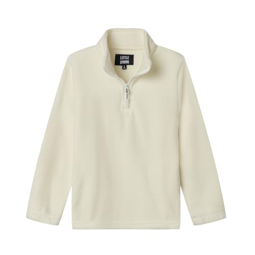 LittleSpring Kids Neutral Polar Fleece Jackets Quarter-Zip Pullover with Elastic Cuffs