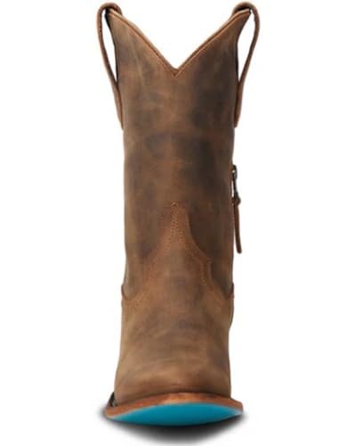 Lane Womens Plain Jane Round Toe Midi Casual Boots Mid Calf Low Heel 1-2" - Brown4