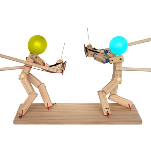 Balloon Bamb oo Man Juego de batalla para 2 jugadores, nuevo juego de marionetas de esgrima de madera hecho a mano, emocionante juego de esgrima de globos, juegos de lucha de bots de batalla, juego de
