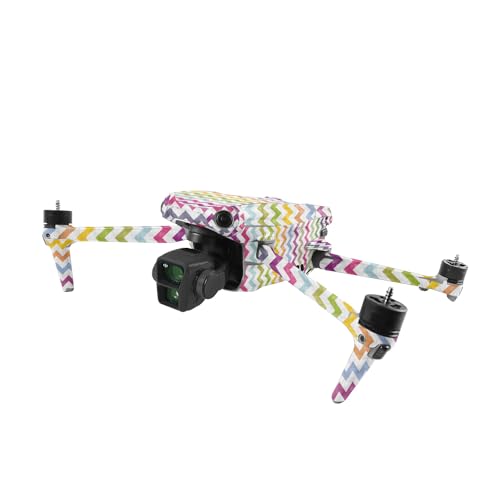 Image of MightySkins Carbon Fiber Skin Compatible with DJI Air 3 - Rainbow Chevron | Protective, Durable Textured Carbon Fiber Finish | Easy to Apply