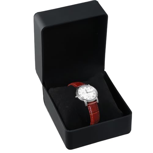 Amexo Boîte à Montres, Boite a Montre Homme, Étui pour Montres Célibataire en Cuir PU avec Coussin Amovible Portable Coffret à Montres Boite Cadeau Montre Cas Voyage pour la Montres (Noir Mat)