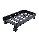 ENGENDER PC Stand Computer Tower Stand, Mobile CPU Holder with 4 Caster Wheels Fits for Most Computer Tower, Under Desk PC Holder, Printer Computer Tower Stand(Black)