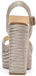 Jessica Simpson Women's Brycen Platform High Heel Sandal Wedge, Platino, 8.5 | Image 2