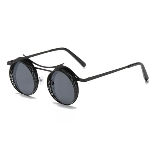 Lunettes de soleil Steampunk rétro rondes verres dégradés mode punk UV400 tendance homme femme