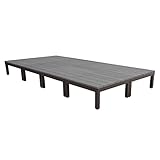 アイウッドデッキPLUS 8点セット 2.0坪 igarden アイガーデンオリジナル人工木ウッドデッキ、樹脂木、木樹脂、ウッドデッキセット、木製デッキ、縁台 P8d(ブラック)