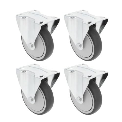 Amig – Pack de 4 roulettes pour meubles – Platine fixe – Ø100 mm – Charge maximale par roulette : 110 kg – Platine en acier – Fabriquées en...