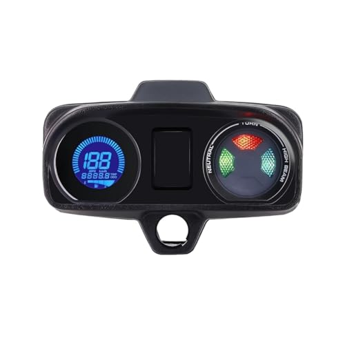 ゲージ オドメーター タコメーター デジタル走行距離計ダッシュボードユニバーサルスピードメーターオートバイ計器ほとんどのバイクパネル燃料レベルメーター7色LED 12V