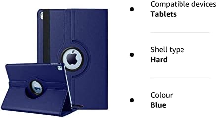New smart 360 degrees rotating Apple iPad 10.2 inch case for iPad 9th Generation 2021, 8th Gen 2020 & 7th Gen 2019. Genuine PU Leather Stand Cover with Auto on and off screen light (Blue)