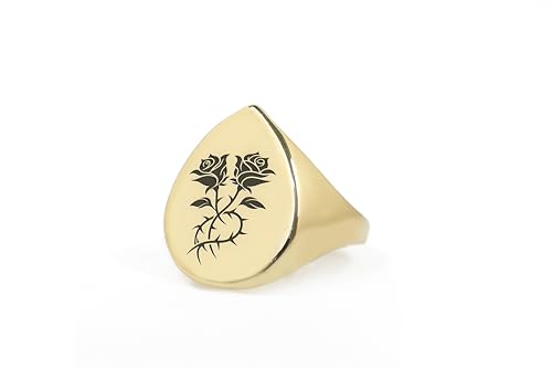 Bague en forme de poire style chevalière rose personnalisée de haute précision