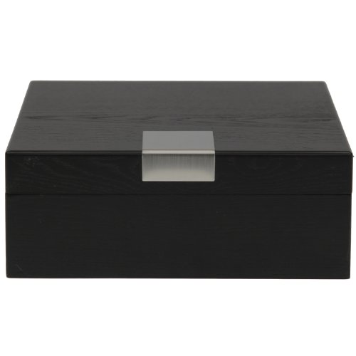 Techswiss 6 Watch Wood Black Finish Extra Large Compartments Engraving Plate 6 Watches Storage Organizer #TOP3