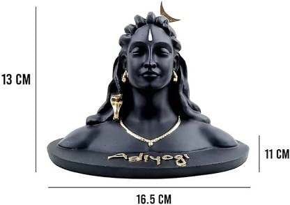 Shiva Statue Adiyogi Shiva Statue Decorative Showpiece - 10 cm (Polyresin, Black) by Generic - Image 2