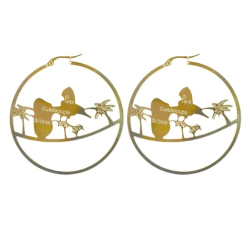 COTEMODE ACCESSOIRES DE MODE Boucles d'oreille Créoles Guadeloupe Acier Inoxydable doré