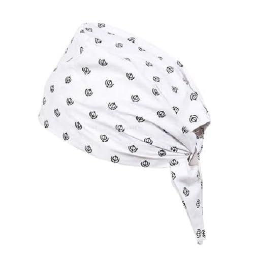 Unisex Sikh Religious Khanda Skull Cap Beanie Dew Doo Rag Head Wrap Headband Sweatband for Outdoor Running White
