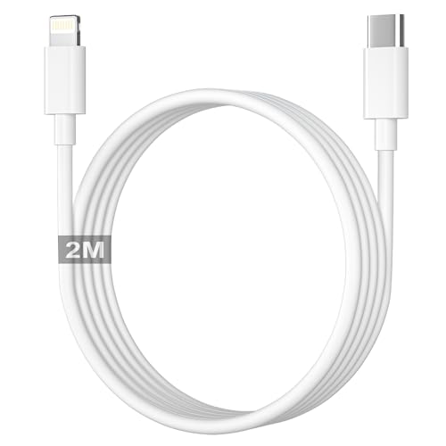 Cable iPhone 2 Metros[Certificado Apple MFi], Cable USB C a Lightning 2M Cable iphone USB C cable Cargador cable i phone Carga Rapida Tipo C para i Phone 14,13,12,11Pro Max/Mini/XS/XR/X/8 Plus/SE/iPad