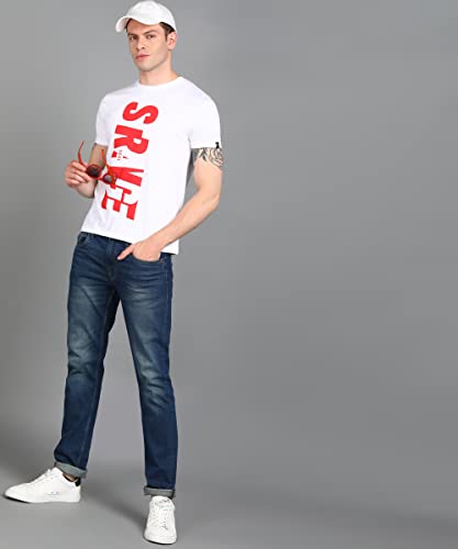 Image of Urbano Fashion Men's Graphic Printed Round Neck Half Sleeve Slim Fit Cotton T-Shirt