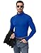 Poriff Men's Turtleneck Shirts Long Sleeve Pullover Sweaters Mock Neck T Shirt Basic Slim Fit Tee Tops (Blue S)
