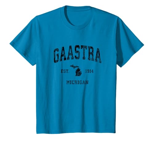 Gaastra Michigan MI Vintage Athletic Noir T-Shirt