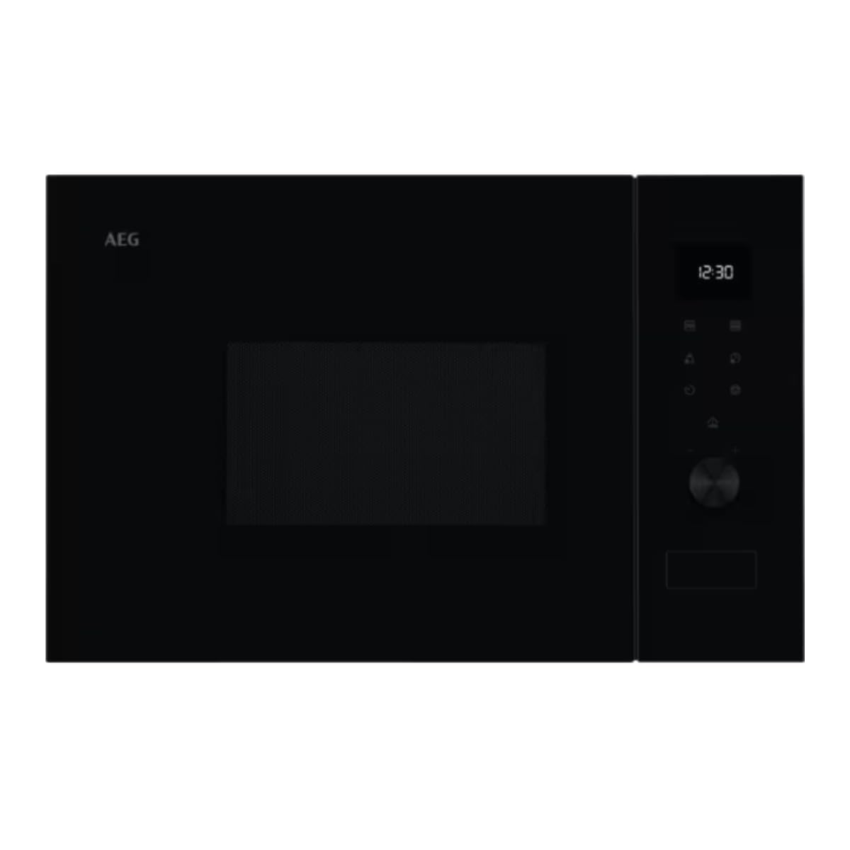 AEG OS5MG20EB Einbau-Mikrowelle, 20 l, 800 W, Grillfunktion, LED-Display, elektronische Öffnung, Schwarz mit Edelstahl-Finish, Anti-Fingerabdruck