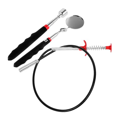 SEWOART 1 Set Bottom Repair Tools Telescoping Mirror Magnetic Pickup Tool Telescope Mirror Extendable Mirror Grabber Tool Inspection Mirror for Car Adjustable Inspection Mirror Silver