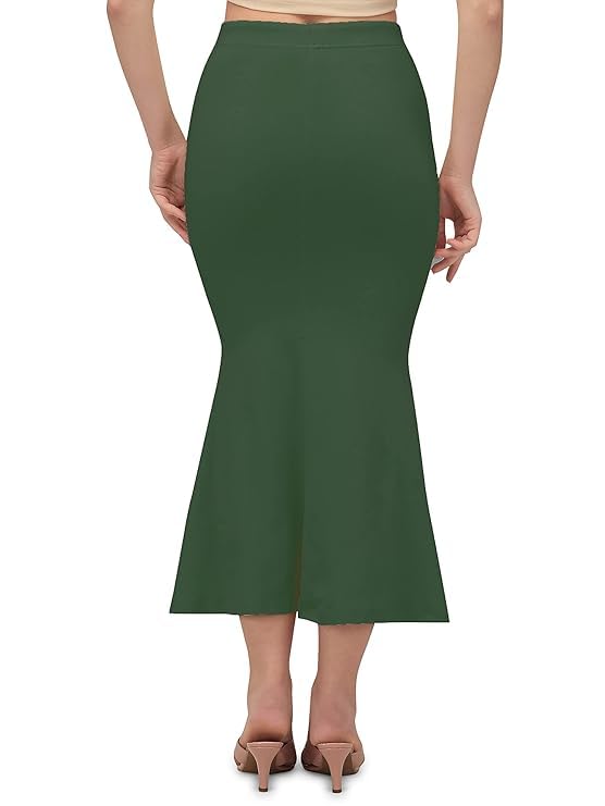 Image of Saree Shapewear Petticoat for Women Cotton Blended Lycra Body Shaper Peticoat, Long Under Skirt Dress for Saree,Stretchable Fishcut Innerwear for Ladies Saree in Party