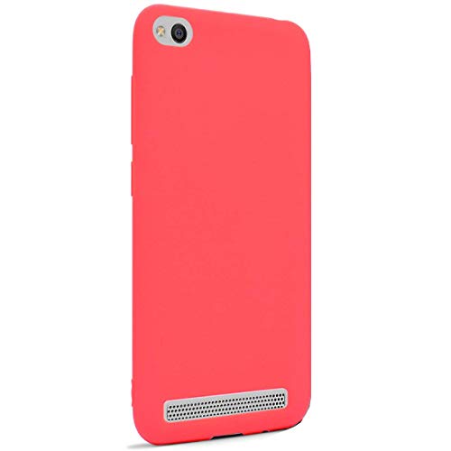 Xiaomi Redmi 5A Case,Surakey Liquid Silicone Rubber Shockproof Soft Ultra-Thin Cover Back Protector Soft Skin Protective Jelly Candy Color Slim Bumper Case for Xiaomi Redmi 5A,Red