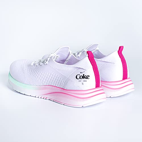 Tênis Coca-Cola Shoes, X-Fly Ibiza, adulto-unissex, Branco/Pink/Menta, 37