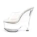 Pleaser Women's Beau-601 Platform Wedge Sandal,Clear/Clear,8 M US