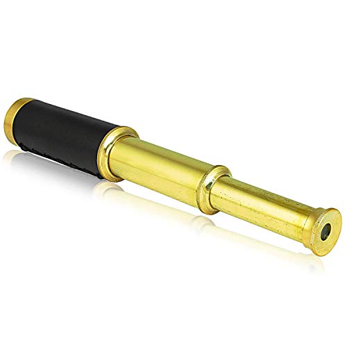 9.5 Inch Vintage Antique Handheld Adjustable Zoomable Monocular Nautical Brass Telescope Copper Finish