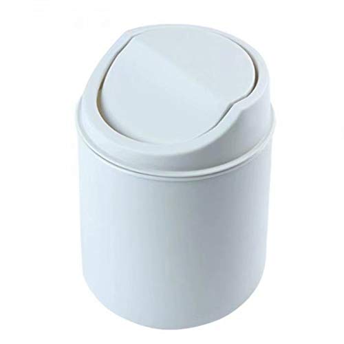 Emivery Plastic Desktop Mini Waste Can with Swing Lid Tiny Trash Can Trash Bin Pencil Holder for Desk