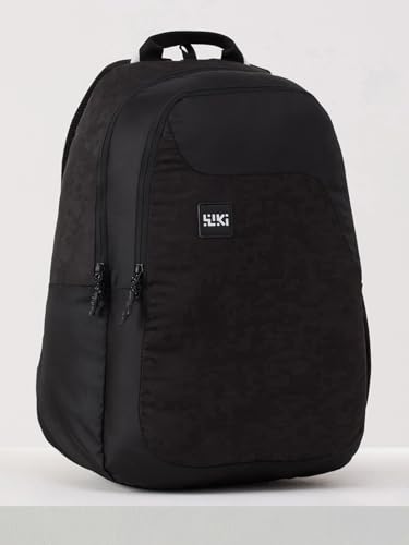 Image of Wildcraft Wiki 1 30L Laptop Backpack for Men & Women | Fits 15.6 inch Laptop | Padded Shoulder Straps, Multi Compartments, Anti-Theft Zippers | School & College Bag | Jacquard Pattern Black