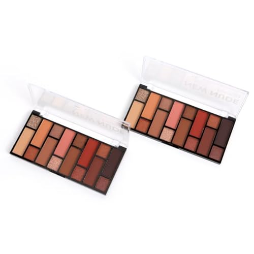 Febella New Nude Paleta de Sombras, 16 Cores, Tons Terrosos e Cintilantes