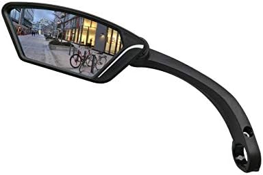 MEACHOW New Scratch Resistant Glass Lens,Handlebar Bike Mirror, Rotatable Safe Rearview Mirror, Bicycle Mirror (Silver Left Side) ME-002LS