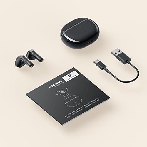 SoundPEATS Wireless Earbuds, Bluetooth 5.2, with aptX-Adaptive and 14.2mm Driver, True Wireless Mirroring Earphones, 4-Mic and CVC 8.0 for Clear Calls, 22 Hours, App Support (Air3 Deluxe QCC3040)