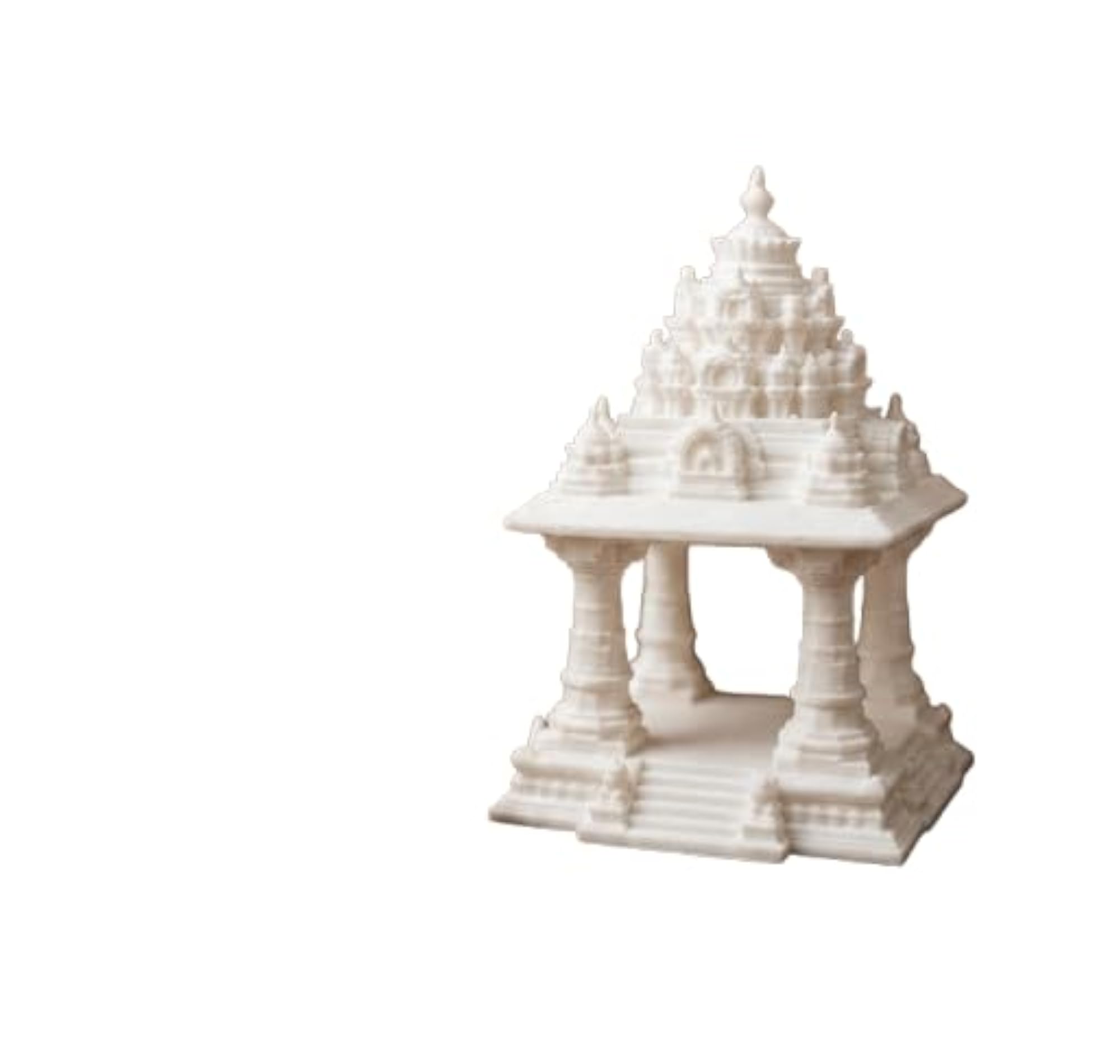 Mini Temple with Krishna Ji Idol, White, 3D Printed