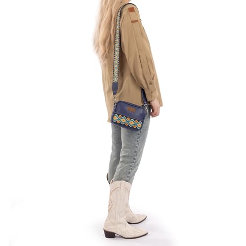 Image of Wrangler Small Crossbody Bags for Women Aztec Mini Purses with Guitar Strap | with Guitar Strap