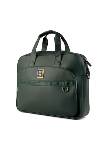 Image of EUME Optimo Laptop Bag for Men | Water Resistant Messenger Bag | Tablet Compartment| Multiple Organisers | Fits Upto 15 inch Laptop | Vegan Leather Office Bag.