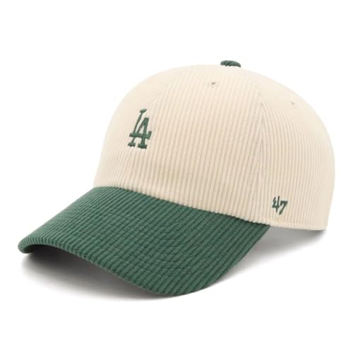 フォーティーセブンブランド('47brand) ’47BRANDフォーティーセブン コーデュロイキャップ ツートーンクリーンナップ MLB LAナチュラル/グリーン FREE 47 CLEAN UP CODE TWO TONE BASE RUNNNER ‘47 CLEAN UP Los Angeles Dodgers