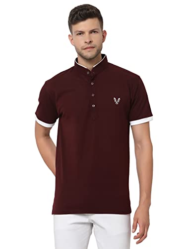 Image of UZARUS Men's Solid Cotton Regular Fit Polo T-Shirt