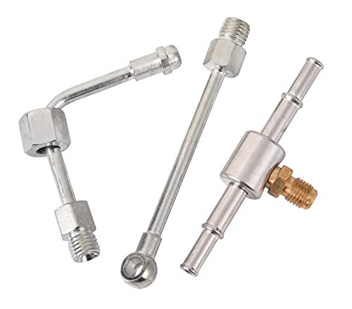 Profi Benzindruckprüfer Set 0-10 bar, Kraftstoffdruckmesser für Benzinmotoren, Kraftstoffsystem Tester inkl. Adapter & Schlauch, KFZ Diagnose-Werkzeug mit Koffer
