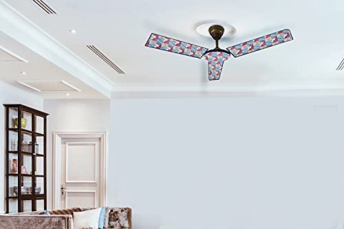 Image of Stylista Waterproof & Dustproof Three Blade Ceiling Fan Cover with attachable Enclosure Set of 4 Fan Covers Surface Pattern Grey