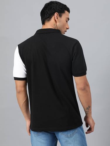 Image of KOTTY Men Solid Spread Collar Cotton Blend T-Shirt