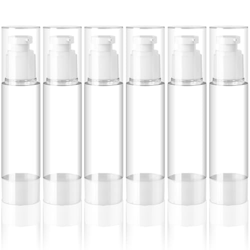 ZDNT 6 dispensadores de 100 ml sin aire, dispensador de crema, vacío, rellenables, envases cosméticos al vacío, botellas de viaje para rellenar para viajes, lociones, champú, cosméticos