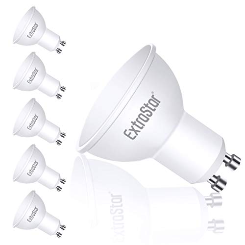 Ampoules Led 6W GU10, équivalent Ampoule Halogène 48W, Blanc Froid 6500K, Ampoules LED Spot, Angle de Faisceau 120 °, Lot de 6