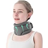 leeveel Neck Brace Cervical Collar, Neck Braces for Neck Pain and Support, Soft Foam Brace for Pain Relief, Adjustable Neck Support Collar for Sleeping, Travelling, Office (Grey)