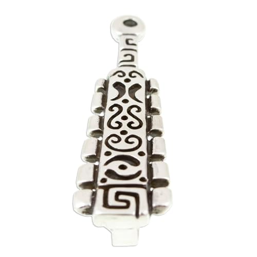 NOVICA No Stone .925 Sterling Silver Men's Individual Pendant 'Aztec Macuahuitl'3