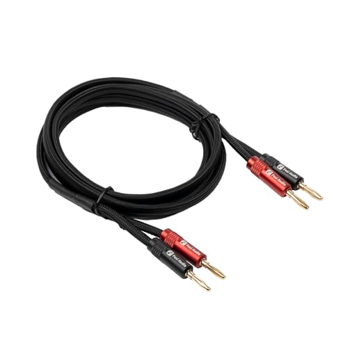 Fosi Audio 14AWG Braided Speaker Wire with Banana Plugs
