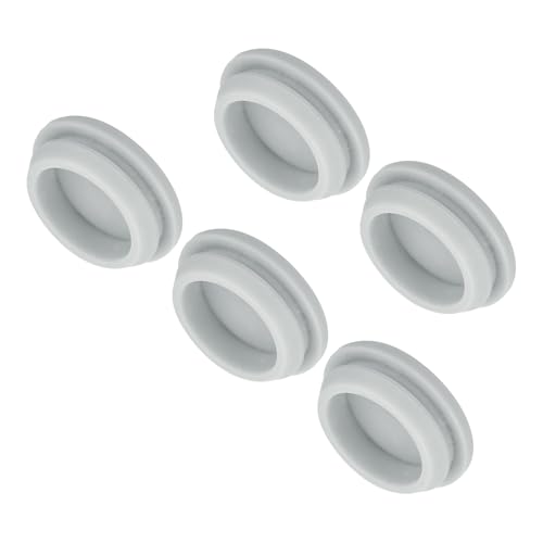 Image of MECCANIXITY 5pcs Silicone Snap in Locking Hole Plugs,27mm /1.1 Inch Mounting Diameter Narrow Groove Width 2.5mm Panel Seal Cover Round for Kitchen Bulkheads Waterproof Sealing Plugs Grey