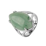 Stone Rings - Crystal Rings Natural Stone Rings for Women Men Adjustable Pink Quartz Opal Turquoise Party Personalized Fashion Rings,green aventurine,One size